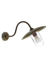 Trasimeno outdoor gooseneck wall light in solid brass. Moretti Luce. Trasimeno outdoor gooseneck wall light in solid brass. Moretti Luce.