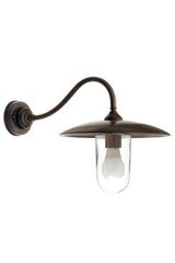 Trasimeno outdoor wall lamp swan neck arms country style. Moretti Luce. 