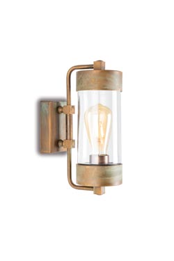 Silindar opal glass lantern wall lamp. Moretti Luce. 