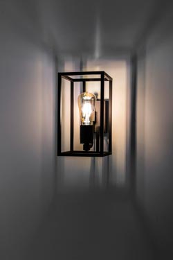 Cubic Black Lantern wall lamp. Moretti Luce. 