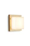 Ice Cubic square outdoor wall lamp in antique brass. Moretti Luce. 