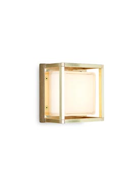 Ice Cubic outdoor wall lamp with nickel frame. Moretti Luce. 