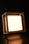 Ice Cubic outdoor wall lamp with nickel frame. Moretti Luce. 