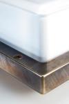 Ice cubic exterior wall light rectangle antique brass finish. Moretti Luce. 