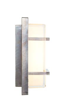 Ice Cubic rectangular outdoor wall lamp, nickel finish. Moretti Luce. 