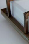 Ice Cubic rectangular outdoor wall lamp, nickel finish. Moretti Luce. 