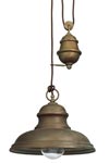 Aged brass up and down pendant. Moretti Luce. 