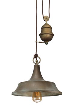 Atelier counterweight pendant, country style. Moretti Luce. 