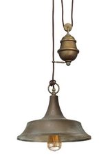 Atelier counterweight pendant, country style. Moretti Luce. 