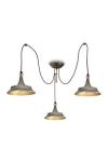 Atelier pendant 3 lights in aged brass. Moretti Luce. 