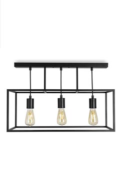 Cubic3 three-light pendant in black metal. Moretti Luce. 