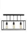 Cubic3 three-light pendant in black metal. Moretti Luce. 