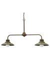 Double pendant lamp in aged brass. Moretti Luce. 