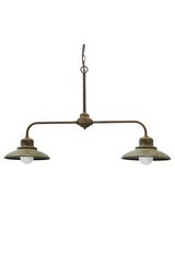 Double pendant lamp in aged brass. Moretti Luce. 