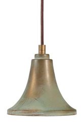 Lily pendant in aged brass 14cm. Moretti Luce. 