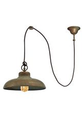 Samoa antique brass remote pendant. Moretti Luce. 