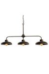 Samoan 3 lights pendant lamp in burnished brass. Moretti Luce. 