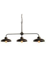 Samoan 3 lights pendant lamp in burnished brass. Moretti Luce. 