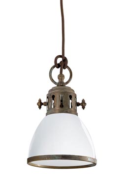 Pendula suspension vintage américaine en verre blanc. Moretti Luce. 