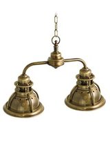 Suspension double nautique en laiton naturel. Moretti Luce. Suspension double nautique en laiton naturel. Moretti Luce.