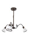 Suspension en laiton antique 3 branches articulées . Moretti Luce. 