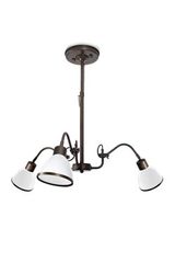 Suspension en laiton antique 3 branches articulées . Moretti Luce. Suspension en laiton antique 3 branches articulées . Moretti Luce.