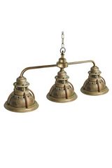 Triple suspension en laiton patiné. Moretti Luce. Triple suspension en laiton patiné. Moretti Luce.