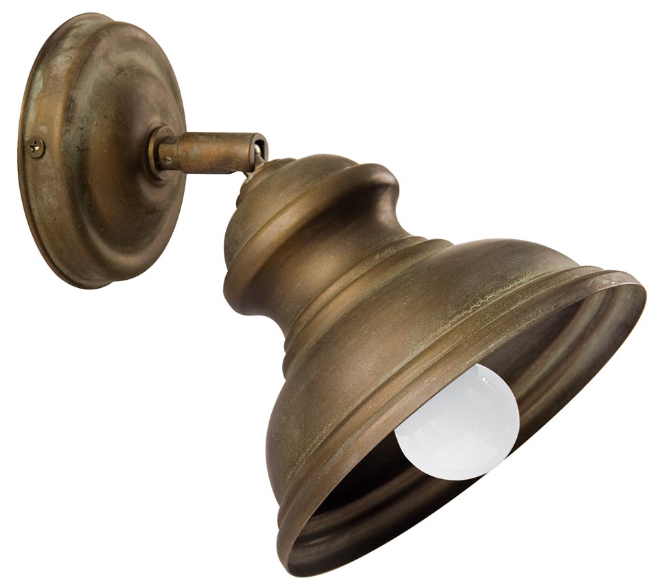 Adjustable wall light in aged brass. Moretti Luce. 