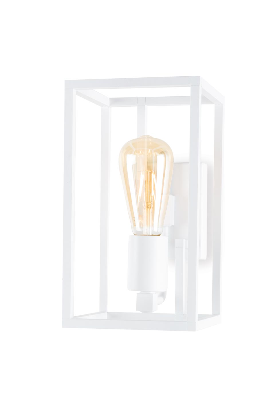 Cubic wall lamp with white finish. Moretti Luce. 