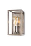 Cubic Lantern wall lamp in aged nickel. Moretti Luce. 