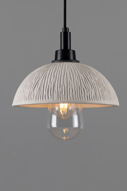 Kingii white ceramic bathroom pendant light. Mullan. 