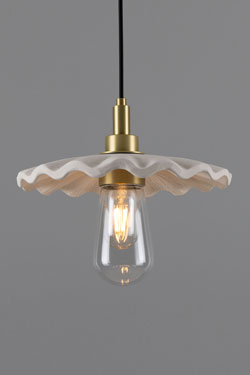 Kirhii wavy ceramic bathroom pendant light. Mullan. 