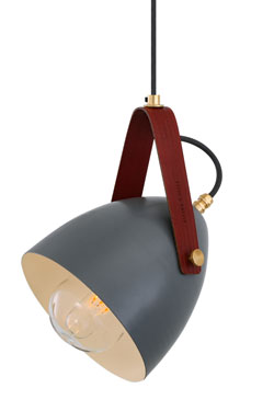 Lambeth grey metal bathroom pendant light. Mullan. 