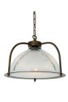 Bousta suspension industrielle en verre holophane. Mullan. 
