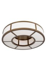 Round white ceiling light in Norman bronze metal. Mullan. Round white ceiling light in Norman bronze metal. Mullan.