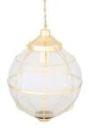 Henlow suspension avec globe de verre opale et cage dorée. Mullan. 