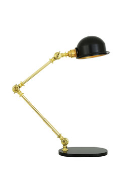 Lampe de bureau noire et dorée Puhos. Mullan. 