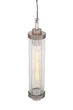 Louise suspension de salle de bain Art Déco argentée. Mullan. 