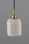 White bathroom wall lamp in raw ceramic Osier. Mullan. 