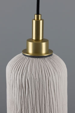 White bathroom wall lamp in raw ceramic Osier. Mullan. 