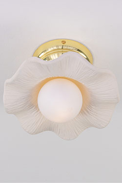 Rivale wavy and grooved ceramic ceiling light. Mullan. 