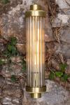 Retro bathroom wall light in gold cylinder and glass Louise. Mullan. 