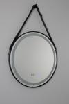 Miroir lumineux rond avec sangle noire Sines. Mullan. 