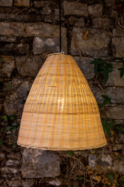 Altus large rattan bell pendant 40cm. Mullan. 