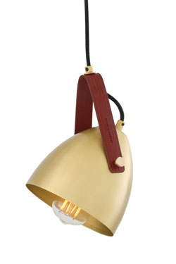 Southwark gilded brass pendant light. Mullan. 