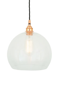 Suspension sphère en verre et cuivre Eden 25. Mullan. 