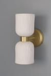 Sakura white textured ceramic hourglass wall light. Mullan. 