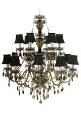 ROMEO lustre baroque 15 lumières noir abat-jour noirs. Muno. ROMEO lustre baroque 15 lumières noir abat-jour noirs. Muno.