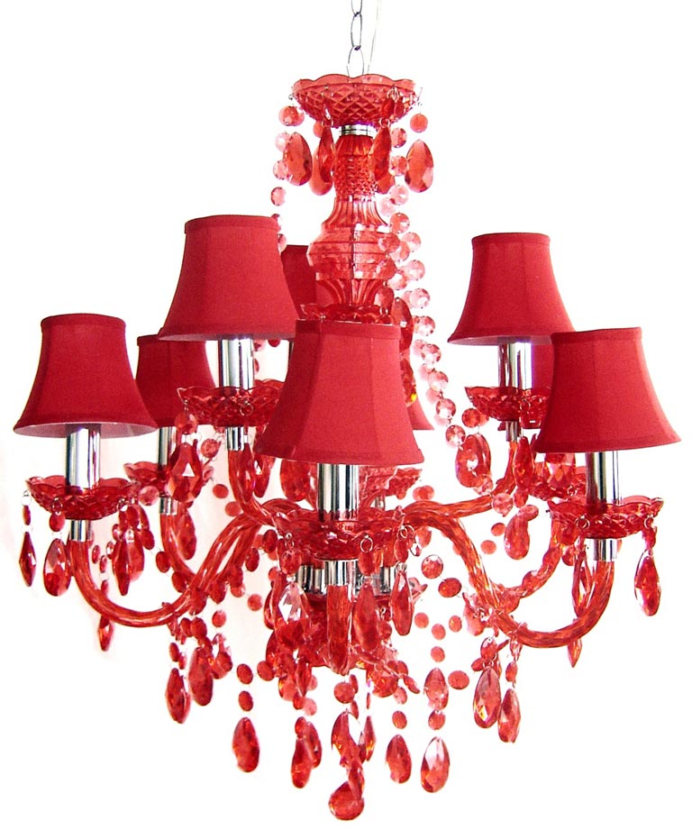 À Acrylique En Lustre Branches Avec 9 Rouge Jours Abat xCorBWde