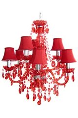 Romeo lustre 9 lumières rouge. Muno. Romeo lustre 9 lumières rouge. Muno.